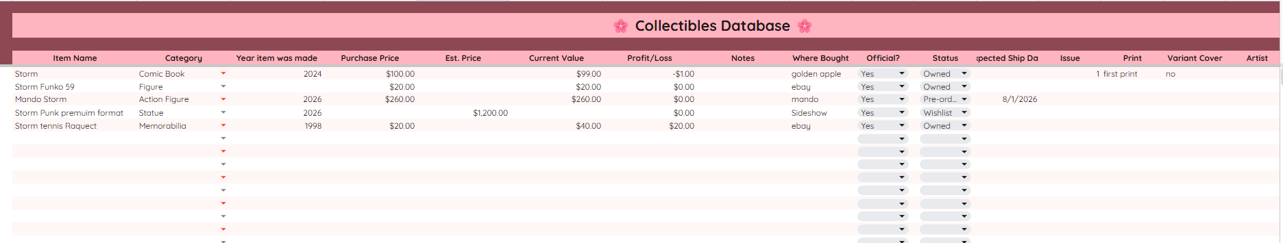 Collection Tracker
