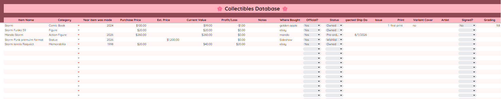 Collection Tracker